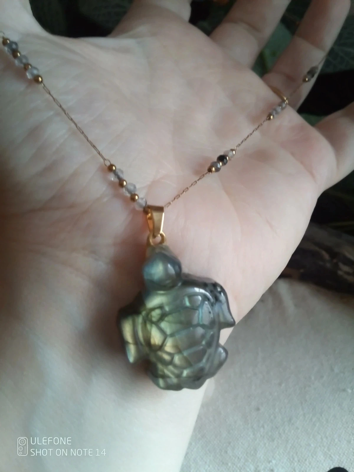 Collier tortue en labradorite naturelle – photo 3